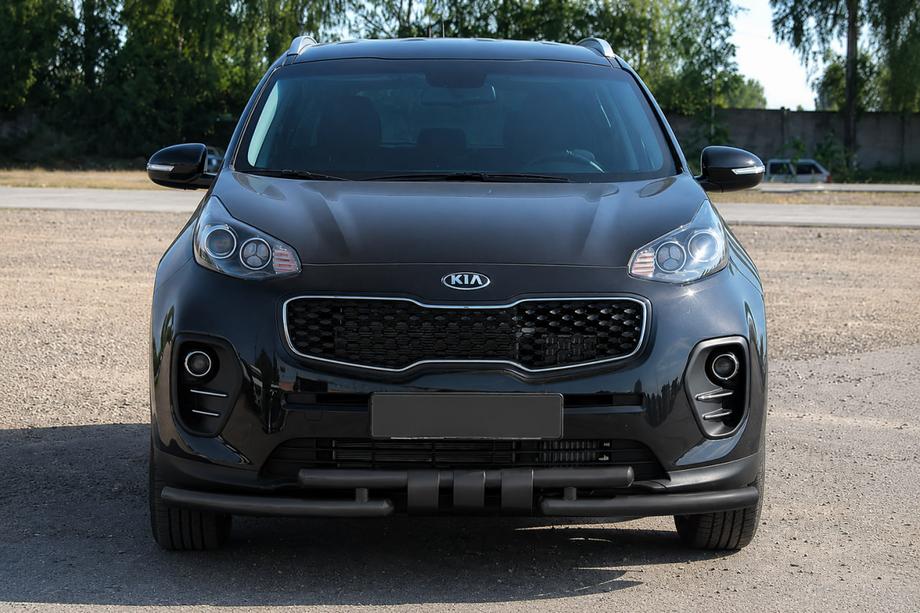 Kia Sportage 2015–2021 Priekšējā aizsargstieņa aizsardzība ST009-15 Black (nerūsējošais tērauds) Image