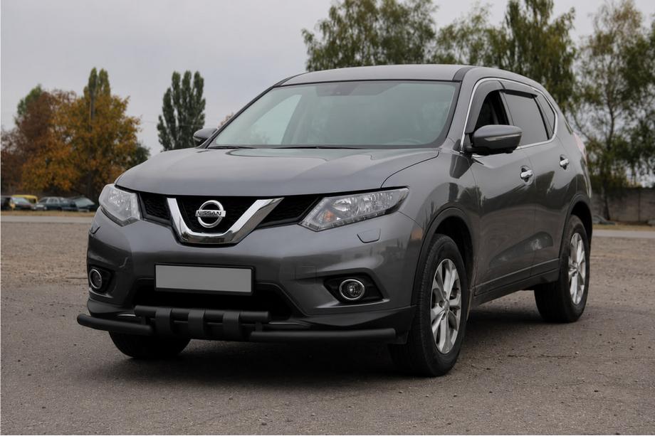 Nissan X-trail T32/Rogue 2014–2021 Priekšējā aizsargstieņa aizsardzība ST009-15 Black (nerūsējošais tērauds) Foto 2