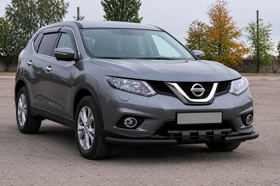 Nissan X-trail T32/Rogue 2014–2021 Priekšējā aizsargstieņa aizsardzība ST009-15 Black (nerūsējošais tērauds) Foto 3
