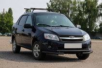 Lada Granta 2011– Priekšējais aizsargstienis ST009-2 Black (nerūsējošais tērauds) foto 1
