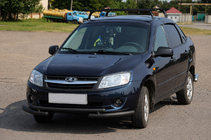 Lada Granta 2011– Priekšējais aizsargstienis ST009-2 Black (nerūsējošais tērauds) foto 2