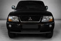 Mitsubishi Pajero Wagon III 1999–2006 Priekšējais aizsargstienis ST014 Black (nerūsējošais tērauds) foto 1
