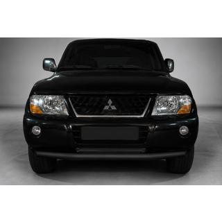 Priekšējais aizsargstienis ST014 Black (nerūsējošais tērauds) Mitsubishi Pajero Wagon III 1999–2006