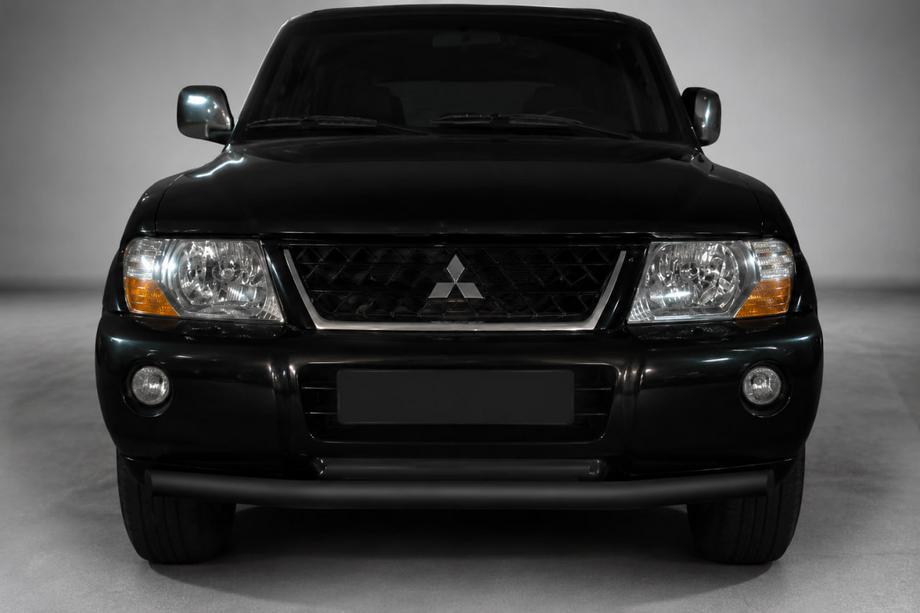 Mitsubishi Pajero Wagon III 1999–2006 Priekšējais aizsargstienis ST014 Black (nerūsējošais tērauds) Image