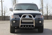 Mitsubishi Pajero Sport 1996–2007 Kengurustienis QT007 (nerūsējošais tērauds) foto 1
