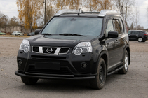 Nissan X-trail T31 2007–2014 Priekšējais aizsargstienis ST014 Black (nerūsējošais tērauds) foto 1