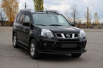 Nissan X-trail T31 2007–2014 Priekšējais aizsargstienis ST014 Black (nerūsējošais tērauds) foto 2