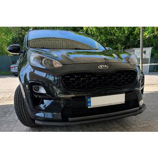 Priekšējais aizsargstienis ST014 Black (nerūsējošais tērauds) Kia Sportage 2015–2021 foto 1