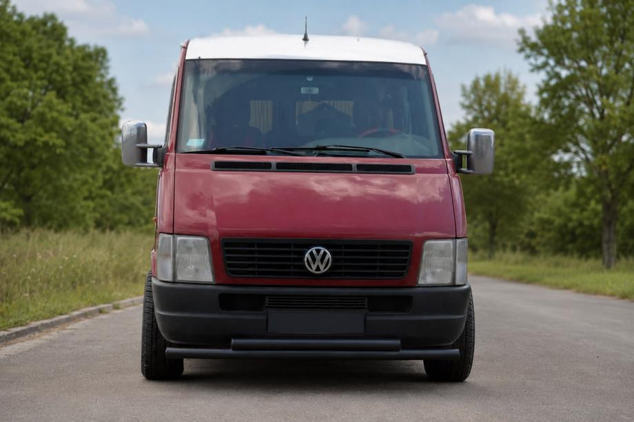 Volkswagen LT 1995–2006 Priekšējais aizsargstienis ST014 Black (nerūsējošais tērauds) Foto 1