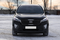 Kia Sorento III UM 2014–2020 Priekšējais aizsargstienis ST014 60/42mm Black (nerūsējošais tērauds) foto 3