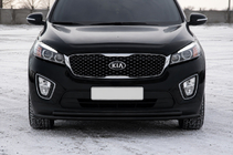 Kia Sorento III UM 2014–2020 Priekšējais aizsargstienis ST014 60/42mm Black (nerūsējošais tērauds) foto 4