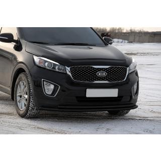 Priekšējais aizsargstienis ST014 60/42mm Black (nerūsējošais tērauds) Kia Sorento III UM 2014–2020 foto 1