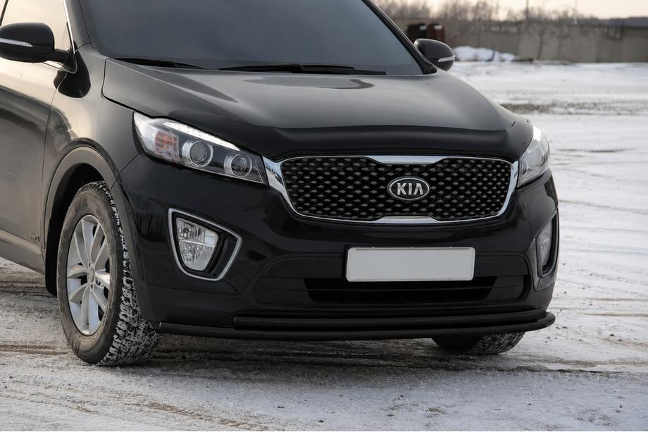 Kia Sorento III UM 2014–2020 Priekšējais aizsargstienis ST014 60/42mm Black (nerūsējošais tērauds) Image