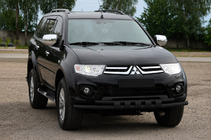 Mitsubishi L200 2006–2015 Priekšējais aizsargs ST015 Black (nerūsējošais tērauds) foto 1