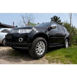 Priekšējais aizsargs ST015 Black (nerūsējošais tērauds) Mitsubishi Pajero Sport 2008–2015 foto 1