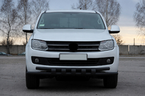 Volkswagen Amarok 2010–2022 Priekšējais aizsargstienis ST015 Black (nerūsējošais tērauds) foto 1