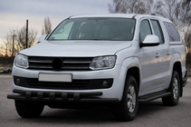 Volkswagen Amarok 2010–2022 Priekšējais aizsargstienis ST015 Black (nerūsējošais tērauds) foto 2