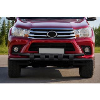 Priekšējais aizsargstienis ST015 Black (nerūsējošais tērauds) Toyota Hilux 2015– foto 1