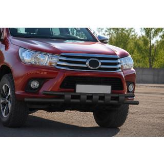 Priekšējais aizsargstienis ST015 Black (nerūsējošais tērauds) Toyota Hilux 2015– foto 3