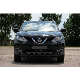 Priekšējais aizsargstienis ST015 Black (nerūsējošais tērauds) Nissan Qashqai 2014–2021 foto 1
