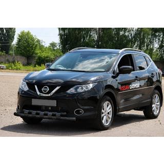 Priekšējais aizsargstienis ST015 Black (nerūsējošais tērauds) Nissan Qashqai 2014–2021 foto 2