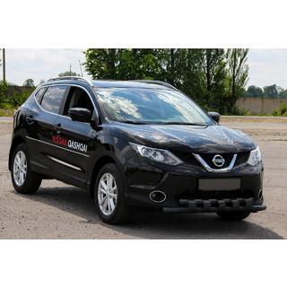 Priekšējais aizsargstienis ST015 Black (nerūsējošais tērauds) Nissan Qashqai 2014–2021 foto 3