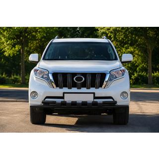 Priekšējais aizsargstienis ST015 Black (nerūsējošais tērauds) Toyota Land Cruiser Prado 150 2009–2023 foto 1