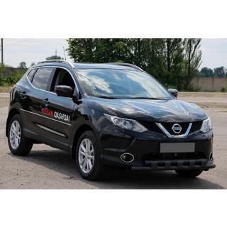 Priekšējais aizsargstienis ST015 Black (nerūsējošais tērauds) Nissan Qashqai 2007–2010 foto 3