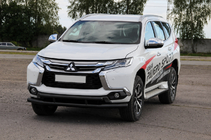 Mitsubishi Pajero Sport 2015– Priekšējā aizsardzība ST016 Black (nerūsējošais tērauds) foto 2