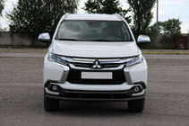 Mitsubishi Pajero Sport 2015– Priekšējā aizsardzība ST016 Black (nerūsējošais tērauds) foto 3