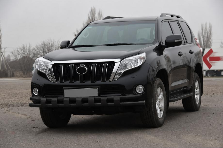 Toyota Land Cruiser Prado 150 2009–2023 Priekšējais aizsargstienis ST016-2 Black (nerūsējošais tērauds) Foto 2