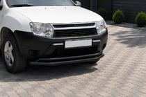 Renault Duster 2008–2017 Priekšējais aizsargstienis ST017 Black (nerūsējošais tērauds) foto 1