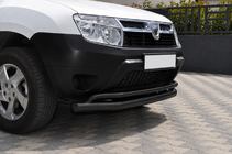 Renault Duster 2008–2017 Priekšējais aizsargstienis ST017 Black (nerūsējošais tērauds) foto 2