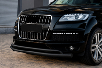 Audi Q7 2005–2015 Priekšējais aizsargstienis ST017 Black (nerūsējošais tērauds) foto 2