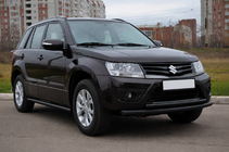 Suzuki Grand Vitara 2005–2017 Priekšējais dubultais aizsargstienis 60/42 mm melns (nerūsējošais tērauds) foto 3