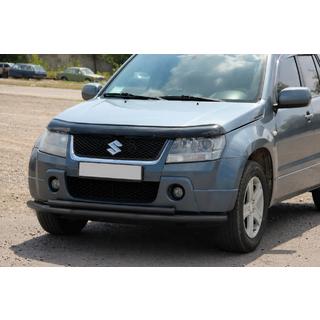 Priekšējais dubultais aizsargstienis 60/42 mm melns (nerūsējošais tērauds) Suzuki Grand Vitara 2005–2017 foto 2
