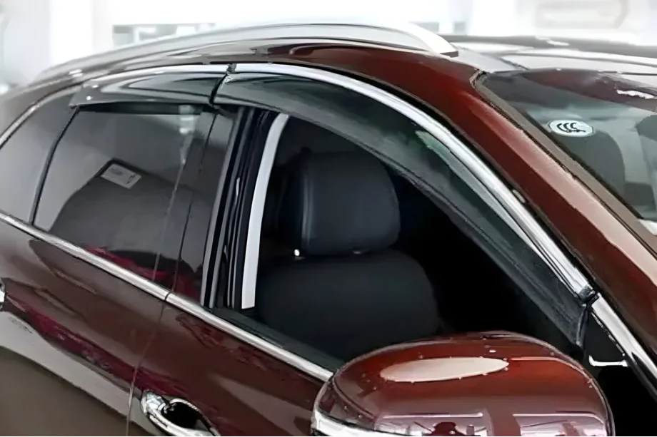 Lexus LS 2007–2017 Logu vēja deflektori ar hromētu līstīti Long (HIC, 4 gab.) Foto 1