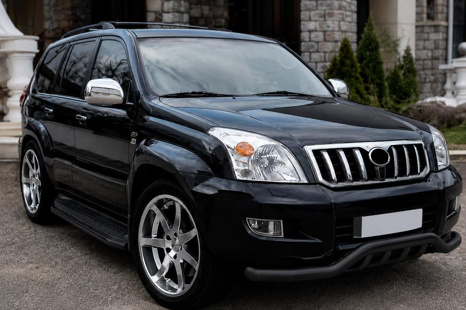 Toyota Land Cruiser Prado 120 2002–2009 Priekšējais aizsargstienis ST011 Black (nerūsējošais tērauds) Image
