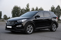 Hyundai Santa Fe 3 2012–2018 Priekšējais aizsargstienis ST014 Black (nerūs.) foto 2