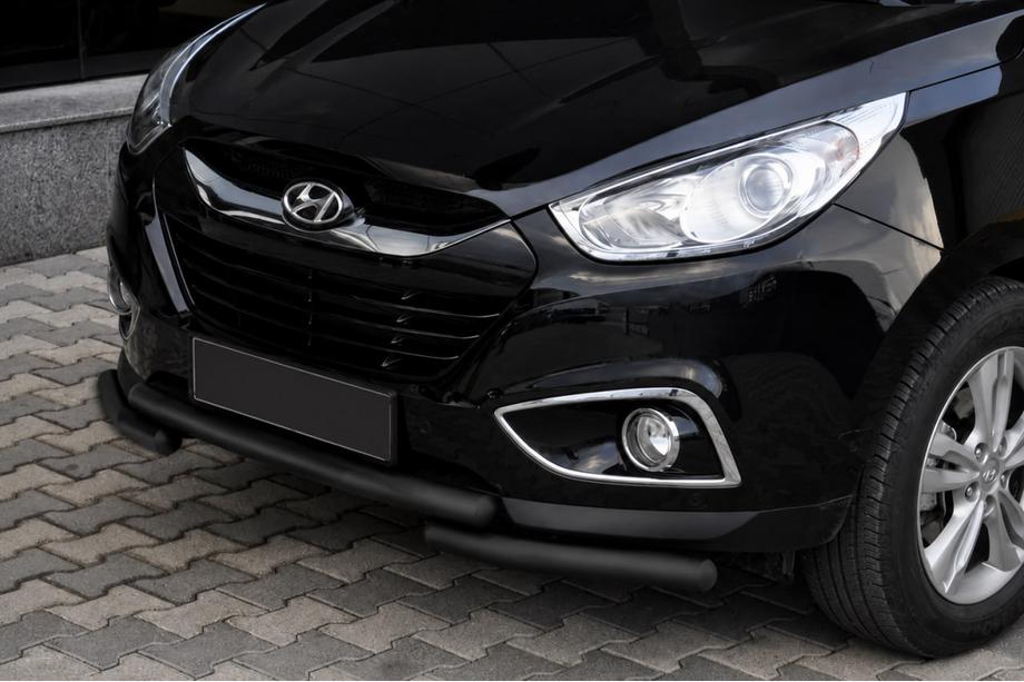 Hyundai IX-35 2010–2015 Priekšējais aizsargstienis ST014-1 Black (nerūsējošais tērauds) Image
