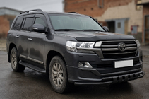 Toyota Land Cruiser 200 2007–2021 Priekšējais aizsargstienis ST015 Black (2015+, nerūsējošais tērauds) foto 2