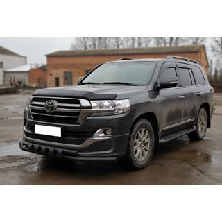 Priekšējais aizsargstienis ST015 Black (2015+, nerūsējošais tērauds) Toyota Land Cruiser 200 2007–2021 foto 3