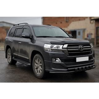 Priekšējais aizsargstienis ST015 Black (2015+, nerūsējošais tērauds) Toyota Land Cruiser 200 2007–2021 foto 2
