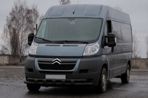 Fiat Ducato 2006–2025 Priekšējais aizsargstienis ST015 Black (nerūsējošais tērauds) foto 2