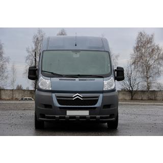 Priekšējais aizsargstienis ST015 Black (nerūsējošais tērauds) Citroen Jumper 2007–2025 foto 1