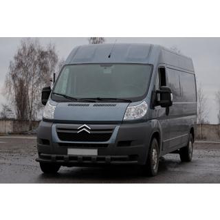 Priekšējais aizsargstienis ST015 Black (nerūsējošais tērauds) Citroen Jumper 2007–2025 foto 2