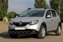 Dacia Sandero 2013–2020 Priekšējais aizsargstienis ST015 Black (nerūsējošais tērauds) foto 1
