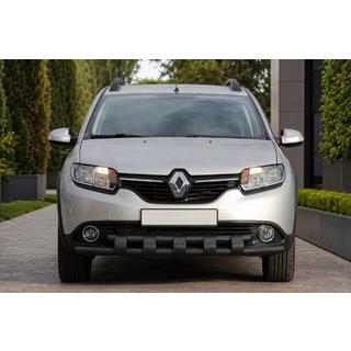 Priekšējais aizsargstienis ST015 Black (nerūsējošais tērauds) Dacia Sandero 2013–2020 foto 2