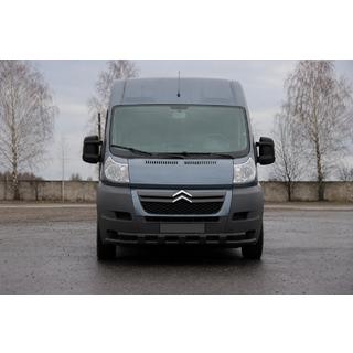 Priekšējais aizsargstienis ST015 Black (nerūsējošais tērauds) Peugeot Boxer 2006–2025 foto 2