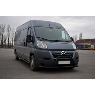 Priekšējais aizsargstienis ST019 Black (nerūsējošais tērauds) Citroen Jumper 2007–2025 foto 2